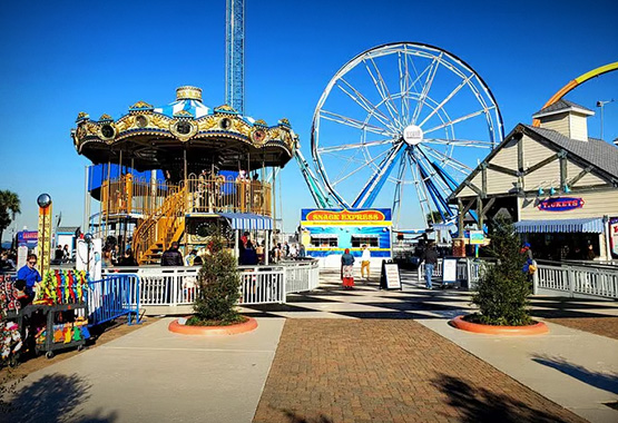 Merry-Go-Round and Ferris Wheel at Kemah Boardwalk