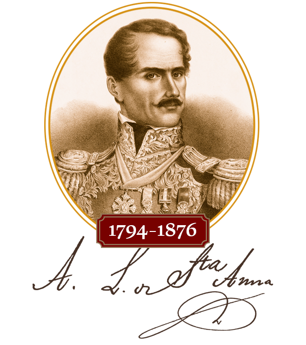 A portrait of Mexican president Santa Anna