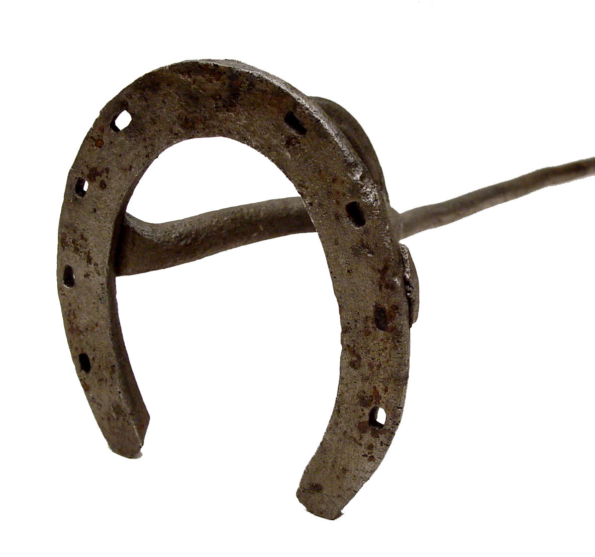 Branding iron made from a horseshoe