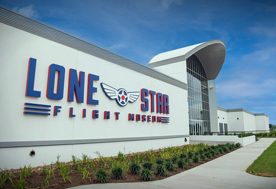 Photograph of the exterior shot of the Lone Star Flight Museum