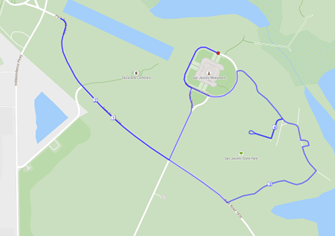5K Race Map San Jacinto Texas Independence Fun Run/Walk