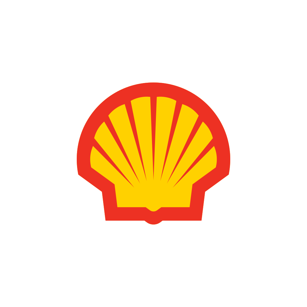 logo of Shell, a yeloow scallop shell with a red outline